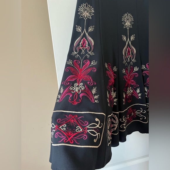 Sunny Leigh Elegant Black Patterned Mid-Length Skirt Women’s Size 14 - Picture 7 of 16